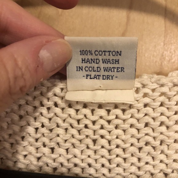 Handknits by Eastwinds Ivory Side Button Crochet Cropped Sweater Sleeve Women L - Picture 8 of 9